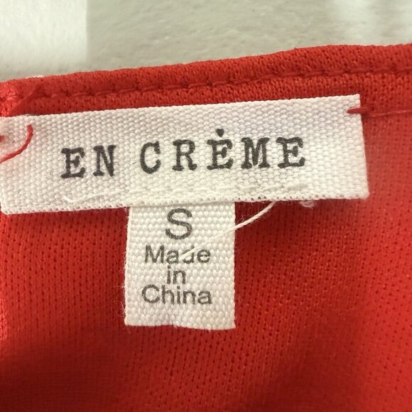 En Creme Red Mini Dress Ruffle Tiered Women’s Size Small Little Red Dress floral - Picture 5 of 9